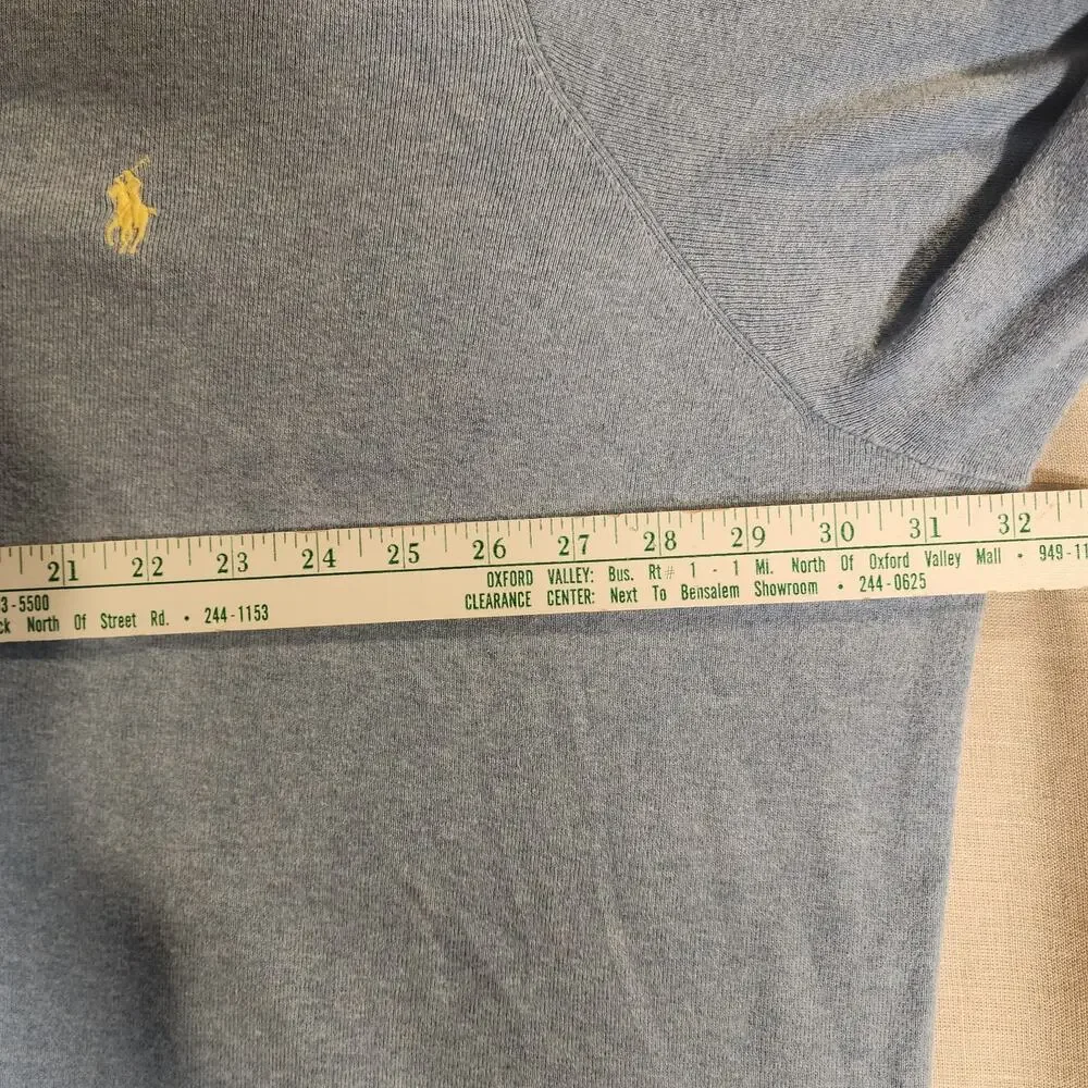 Polo Ralph Lauren 4XB Pima Cotton Sweater Light Blue Big & Tall RN 41381 Logo US